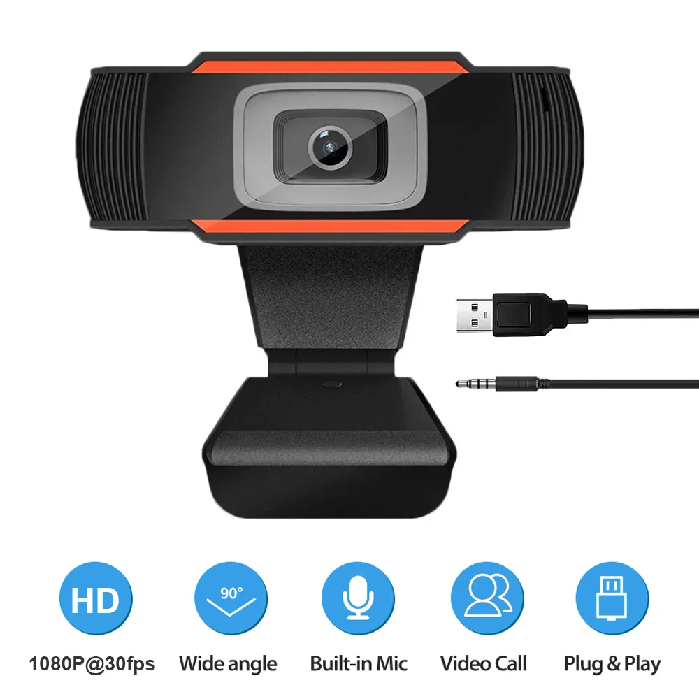 Full HD 1080P Webcam With Stereo Microphone For Live Streaming