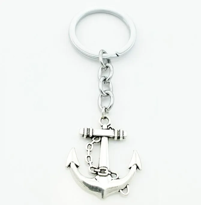 20pcs / lot DIY Zubehör Antik Silber-Zink-Legierung Anker-Kette Schlüsselanhänger Schlüsselanhänger