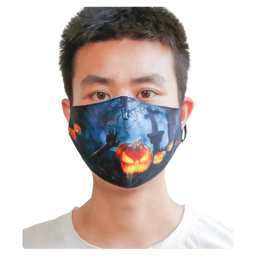 Zmywalny Halloween Cyfrowy Druk 3D Druk Dorosłych Masquerade Party Joker Maski do wielokrotnego użytku Anti-Fog Cosplay Maska Dostępny Maska Party