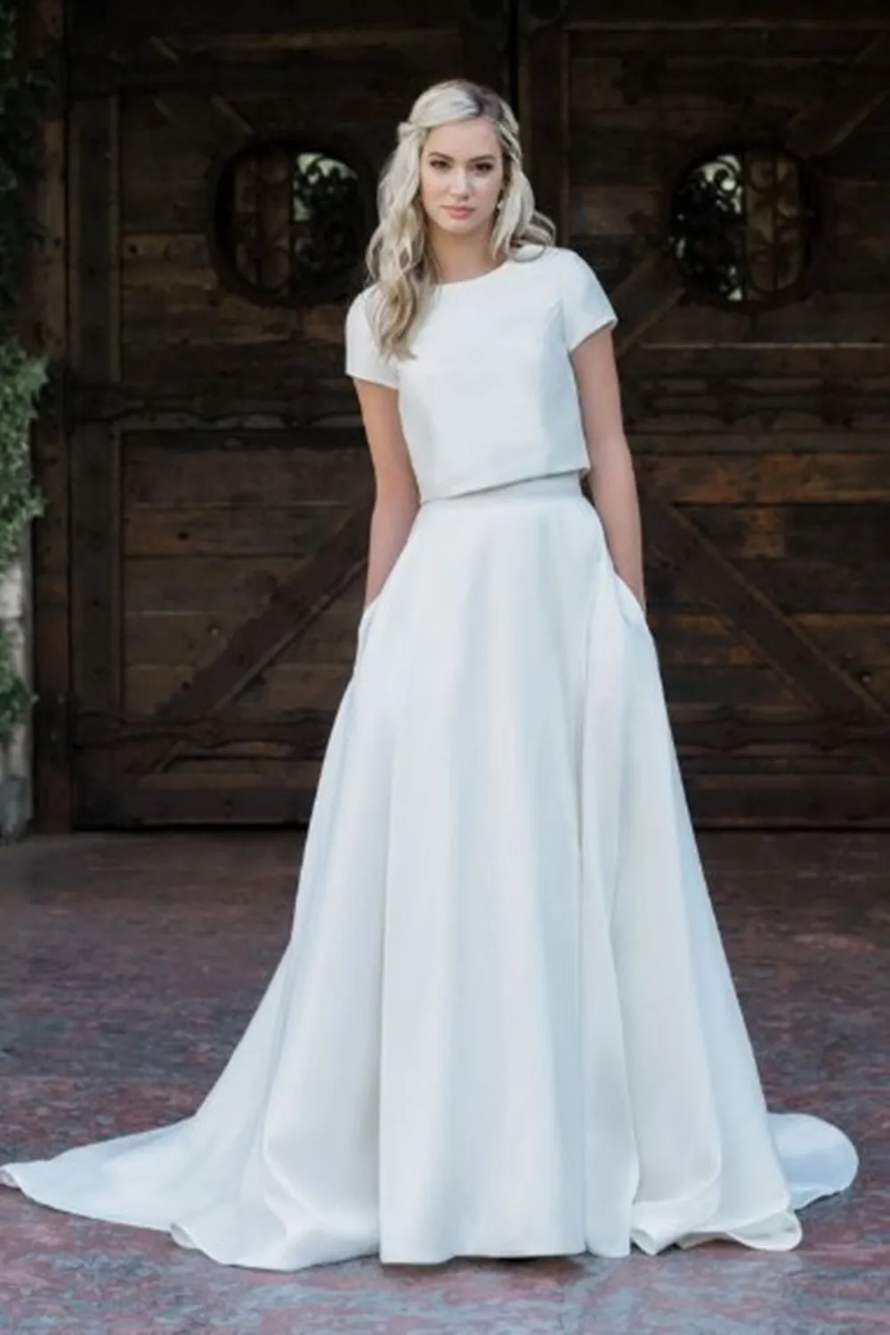 bohemian a line wedding dress Isoldea