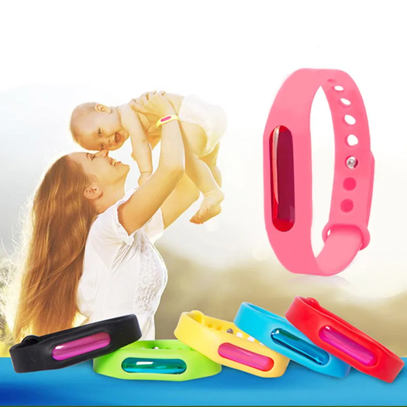 Bracelet anti-moustiques pour enfants Bracelet en silicone Plante d'été Capsule d'huile essentielle Bande anti-moustiques Tueur de contrôle des insectes nuisibles