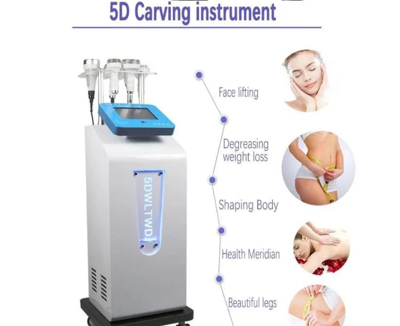5D 80K cavitation slimming machine/Vacuum RF heat body massage and ultrasonic cavitation machine with Microcurrent Brush can detox