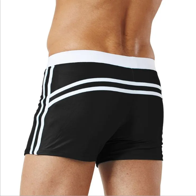 New machos homem Swimwear Sexy cintura baixa Swim Trunks criativo Boxer Briefs Maillot de bain praia desgaste New Arrival