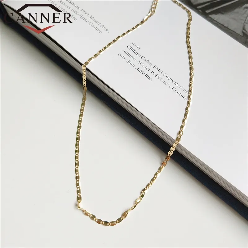 Chains CANNER 925 Sterling Silver Choker Simple Necklace Female