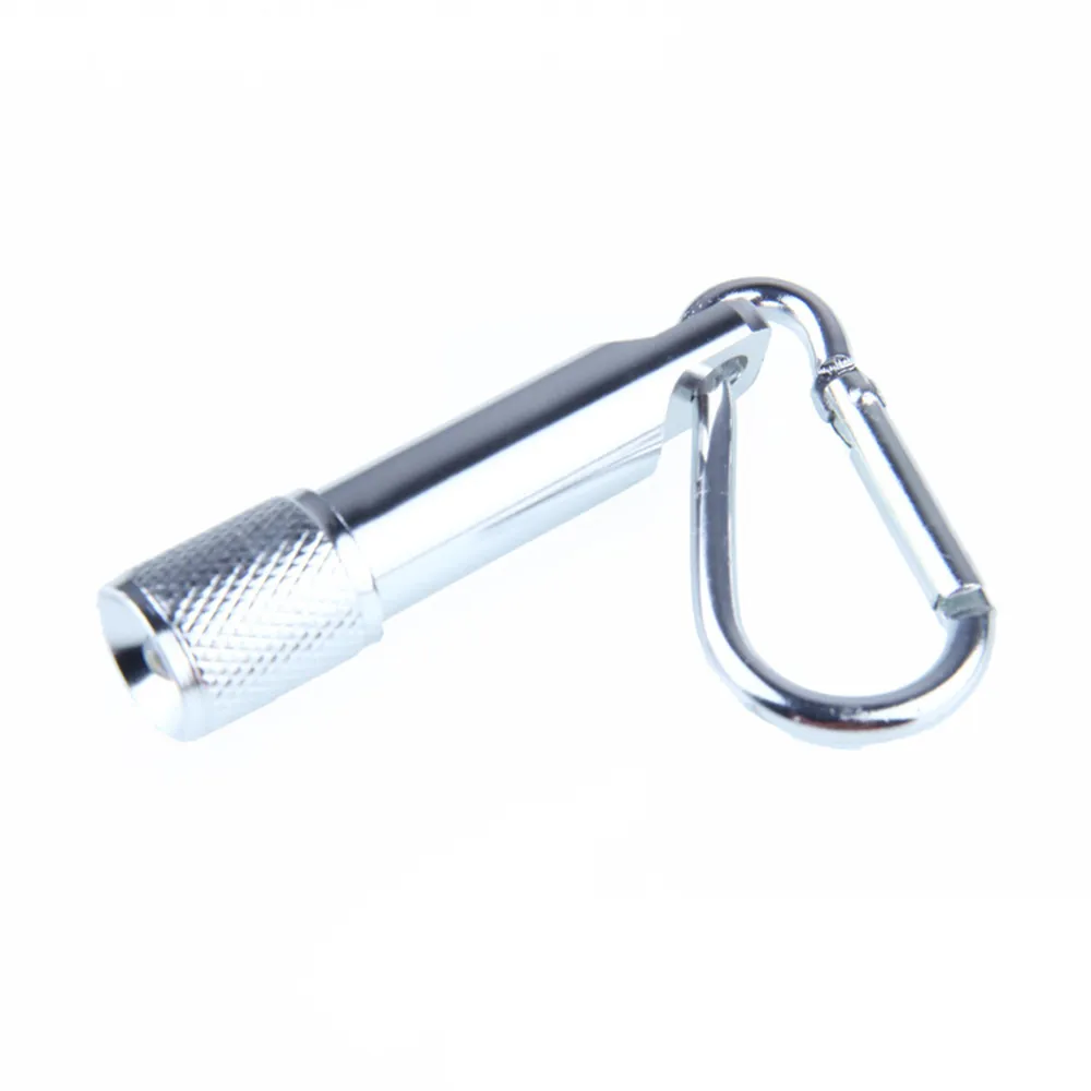 Mini LED Gadget Flashlight Aluminum Alloy Torch Flashlights With Carabiner Ring Keyrings Key Chain Gifts 