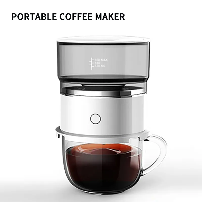 Портативный аккумулятор Coffee Machine Электрическая автоматическая кофемашина рукой капельницы кофеварка машины ABS материал компаньонный боб