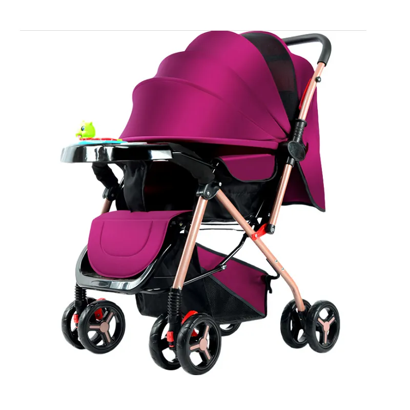 Ny babyvagn vikbar lätt vikt på två sidor barnvagn bärbar barnvagnsprängs komfort för nyfödd