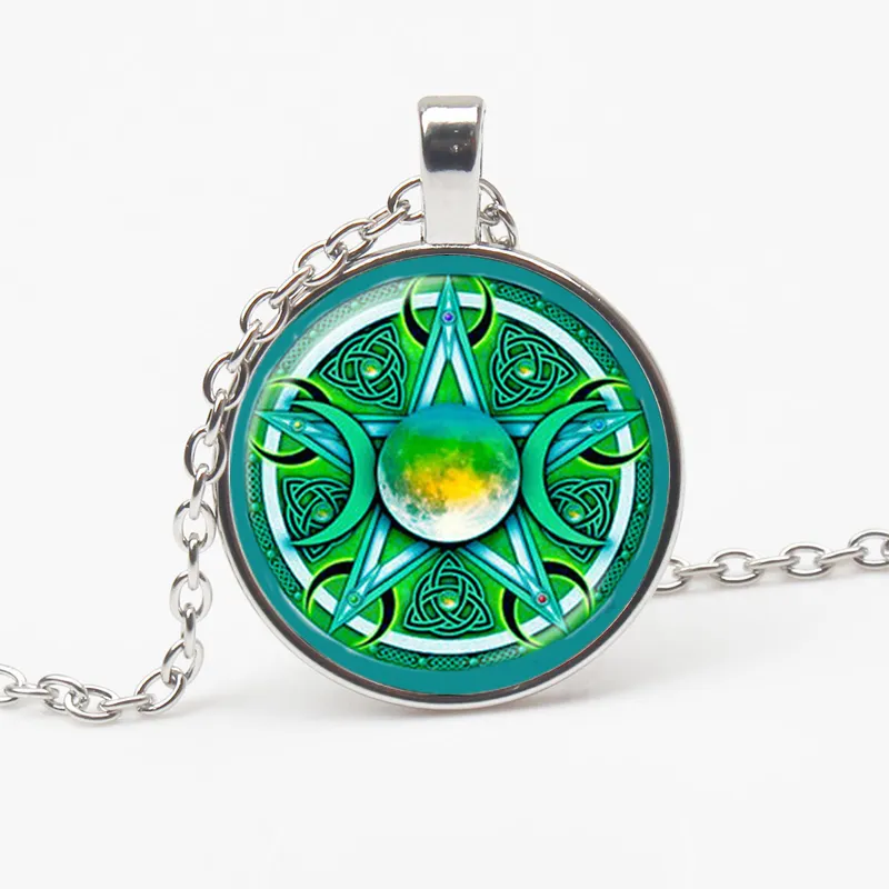 Nieuwe Triple Maangodin Hekserij Pentagram Magic Amulet Ketting Amulet Vrouw Maan Ketting Retro Sieraden Gift Family1215l