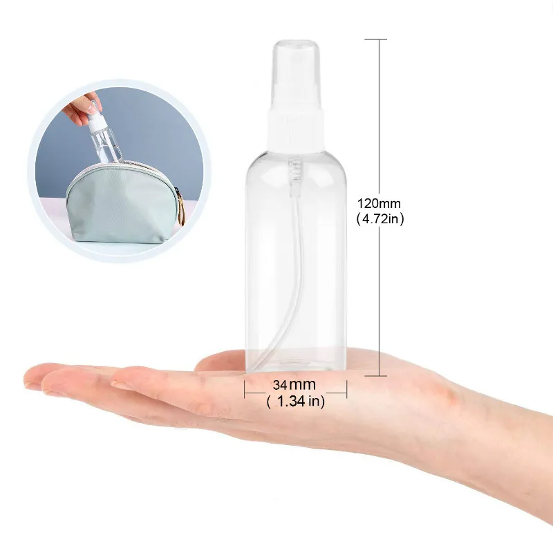 Clear Empty Hand Sanitizer Spray Bottles 60ml Mist spray bouteilles de poche pratiques en plastique Mini Travel Bottle Set pour Liquid HHA1236