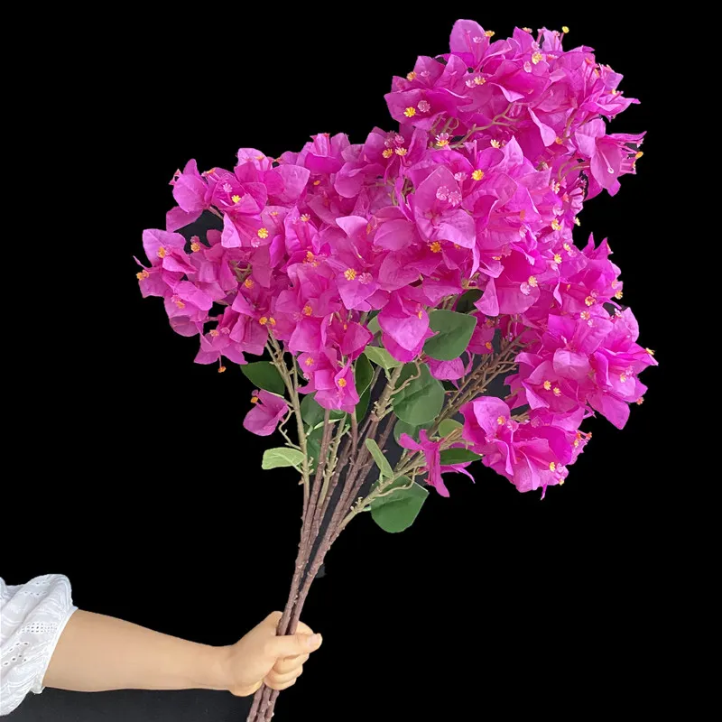 Falsa bougainvillea (3 steli/pezzo) 39.37 "simulazione lunghezza bougainvilleas crittografata per i fiori decorativi per la casa di matrimonio fiori artificiali