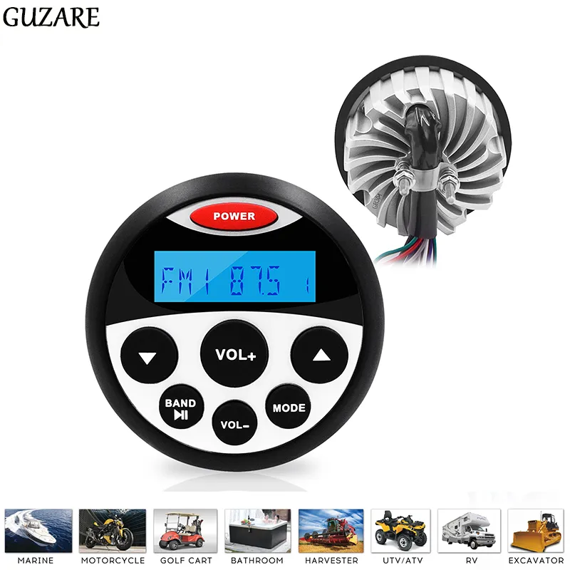 Marine Waterproof Bluetooth Radio Stereo Audio MP3 Player Digital Media