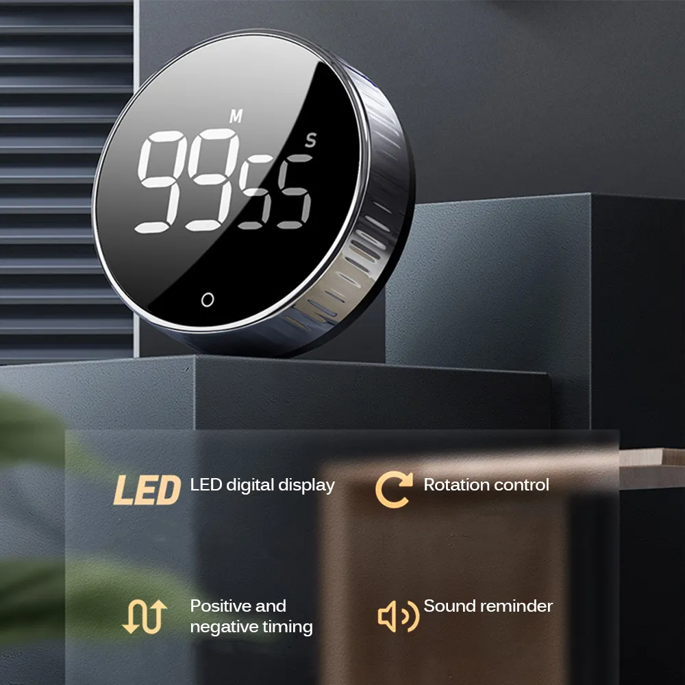 LED Digital Kitchen Timer för matlagning Duschstudie Stopwatch Väckarklocka Magnetisk elektronisk matlagningstimer