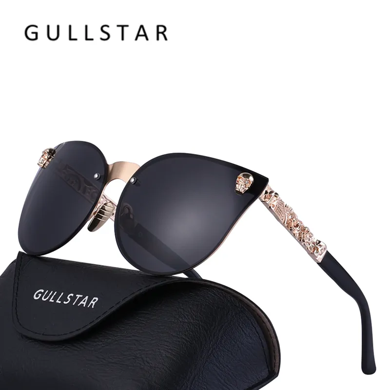 Gullstar 2020 Mode Frauen Gotische Sonnenbrille Schädel Rahmen Metall Tempel Hohe Qualität Sonnenbrille Feminino Luxus