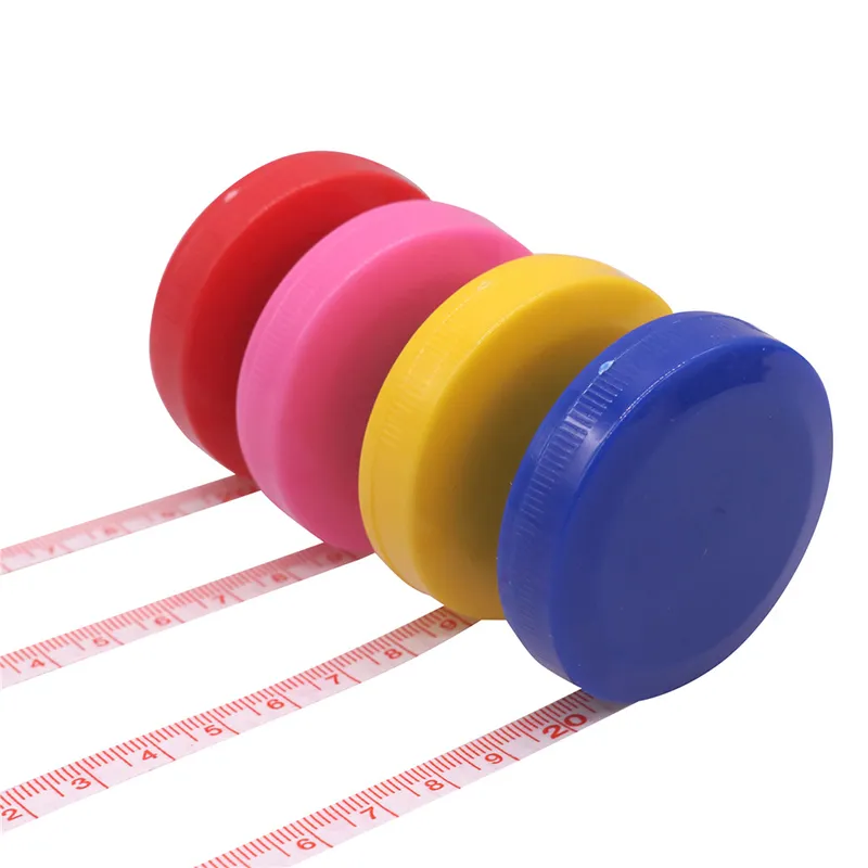 1 Stück Zufällige Farbe Weiches Maßband 150 cm Roulette-Messung Einziehbares buntes tragbares Lineal Zentimeter Zoll