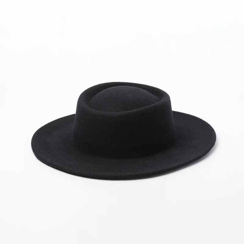 Skąpy brzeg kapelusze wełniane wełny fedora fedora czapka zima elegancka dama elegancka 100% kobiet różowa temperament271c