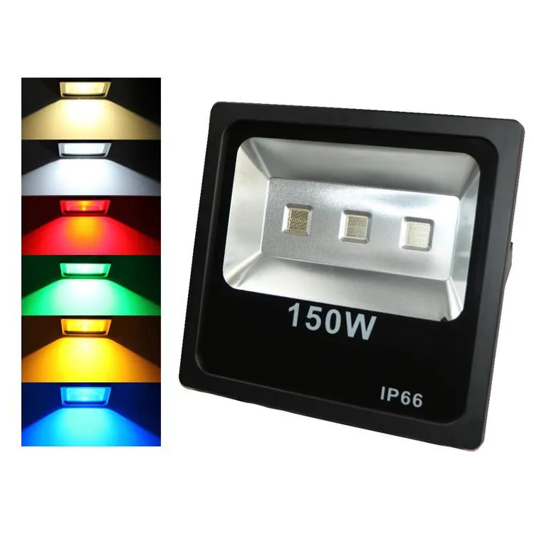 야외 RGB 조명 150W RGB LED 조명등 IP65 방수 LED 홍수 빛 풍경 벽 램프 AC 85-265V