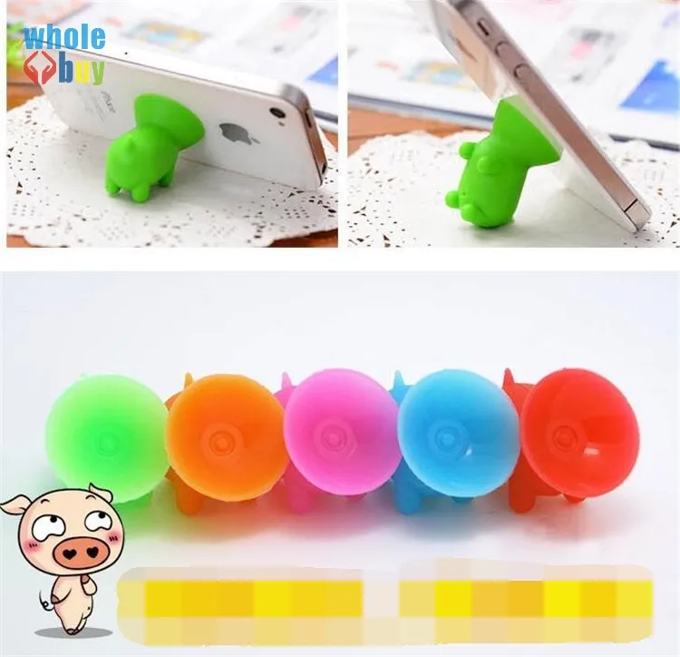 500 teile/los Cartoon Schwein Telefon Halter Sucker Ständer Halter Für Auto Mobile Tablet telefon samsung Universal Telefon Zubehör Kostenloser Versand