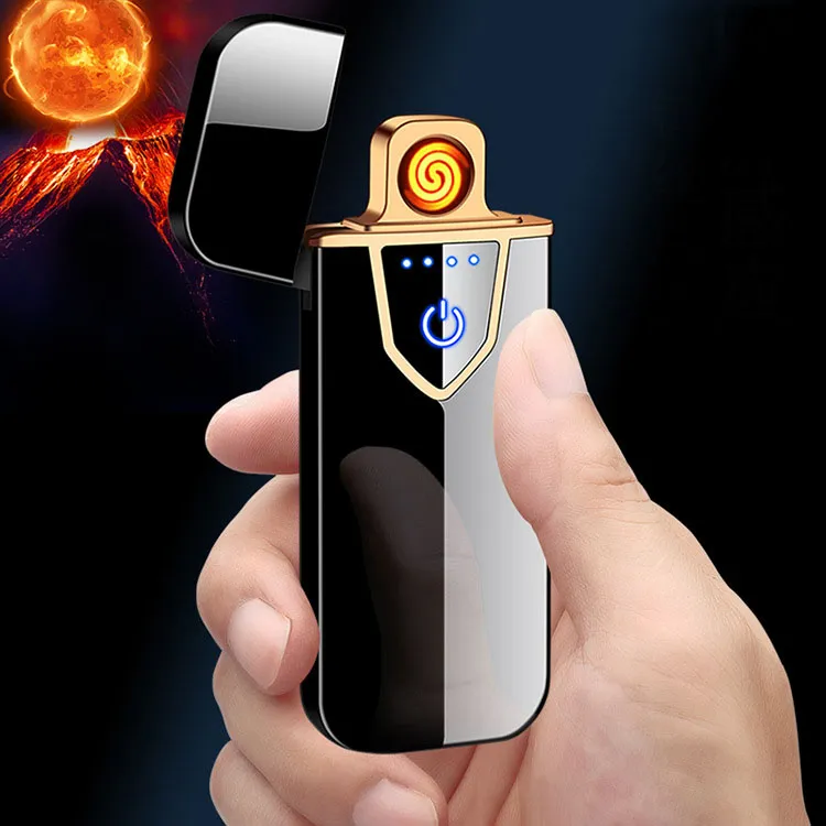 premium cigarette lighter Electric Cigarette Lighter Metal Touch Screen Sensor USB Charging Flameless  Windproof 3 × 1.2 × 0.3 in VT1606 from Dhgate Lighters
