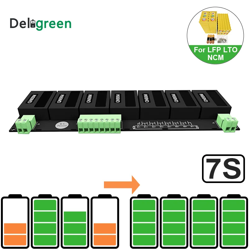 QNBBM 7S 15V 24V Batterie Active Balancer BMS für LIFEPO4, LTO, Polymer, LMO, LI NCM Li-Ionen-Batterie 18650 DIY-Pack