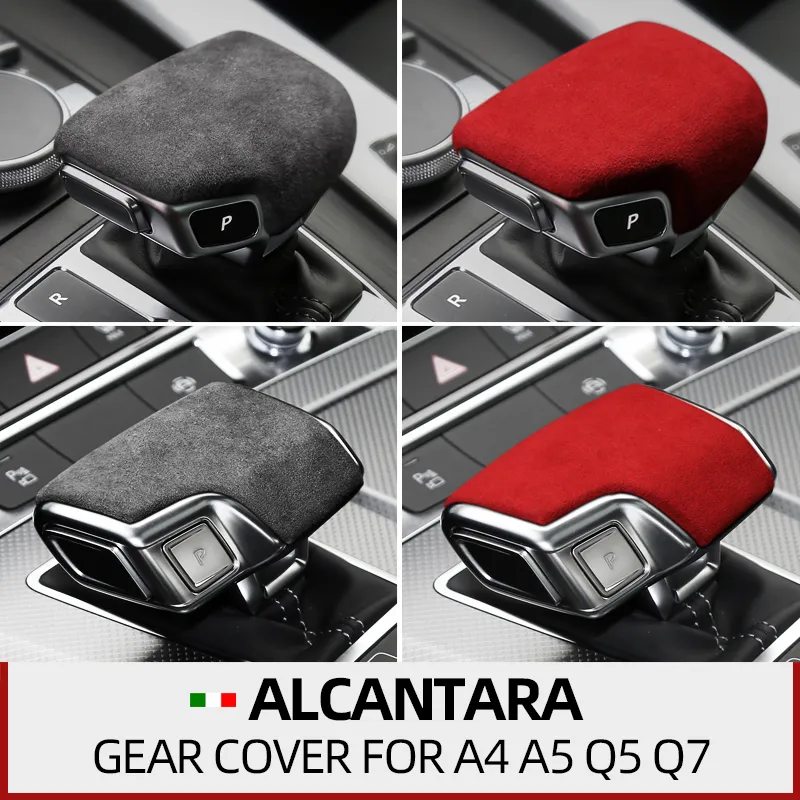 Alcantara Suede Leather Interior Gear Shifter Cover Protector Trims Car Stickers for Audi A4l A5 A6 A7 Q5l Q7 2019~ Accessories