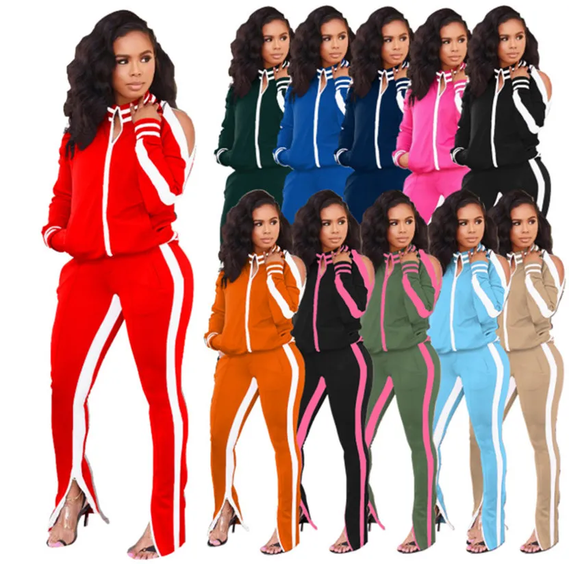 Plus size 2X Women fall winte designer tracksuits long sleeve jacket coat+stack pants two piece set plain outfits casual sweatsuits 3776