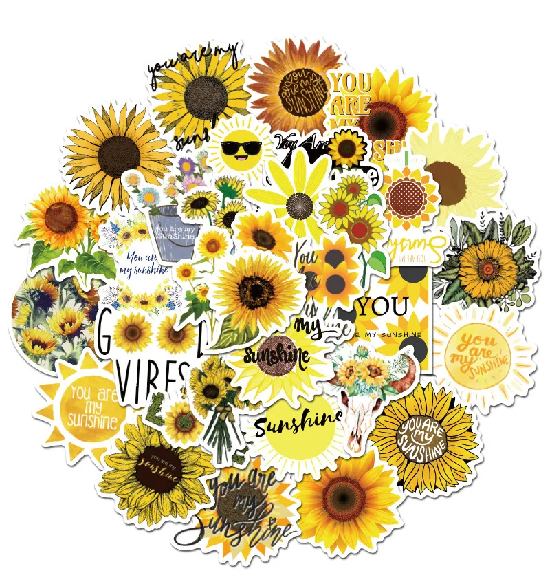 Sunflower Sticker, Aesthetic Stickers, Laptop Stickers, Yellow