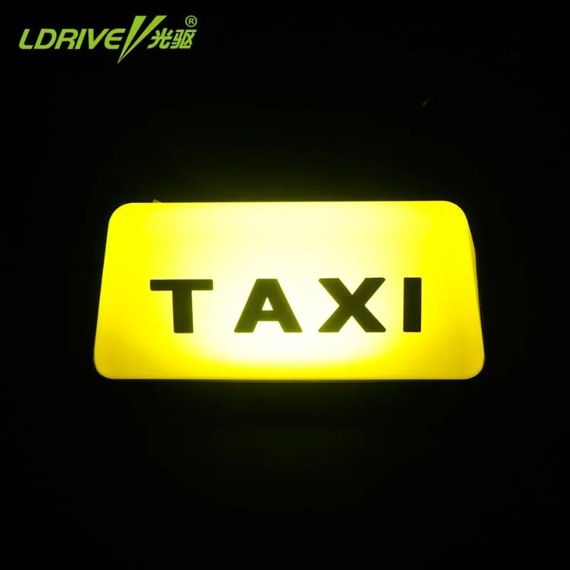 LDRIVE 1 PC 12V 5W Bright Led Car Roof TAXI CAB Indicator Lamp Sign Yellow Red Taxi Light Lamp Adhesive Tape Mounted