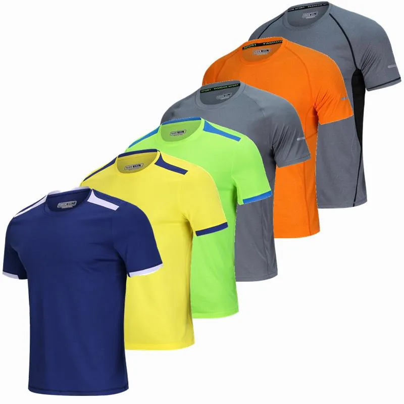 Мужчины с коротким рукавом Выжитие спорт бегущая рубашка дышащая баскетбол футбол тренировка фитнес футболка тренажерный зал одежда спортивная одежда