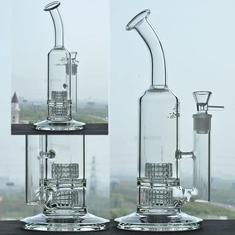 Double Showerhead Perc Handmade Hookah Submarine Dab Oil Rig Matrix Bongs Fab Egg Water Pipe 18mm Joint Hookah Glass Bongs