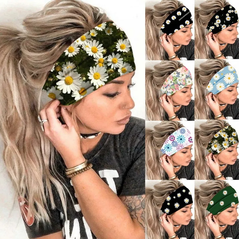 Spor Topu Bantlar Kızlar Yoga Fitness Kadınlar Saç Aksesuarları Baskılar BANDANNAS Geniş Beyzbol Hairband Koşu Sweat