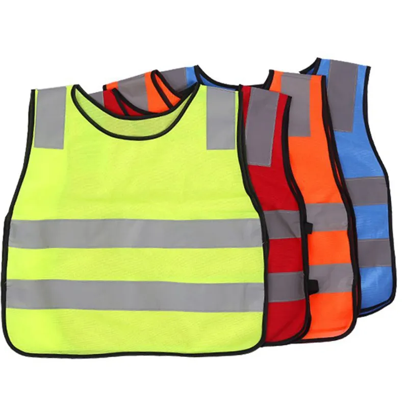 Kinder Schüler Kid Vest Reflektierende Sichtbarkeit Hohe  Verkehrssicherheitsweste Kinder Warnweste Jacken 4 FARBEN KKA3004 1 Von  1,15 €