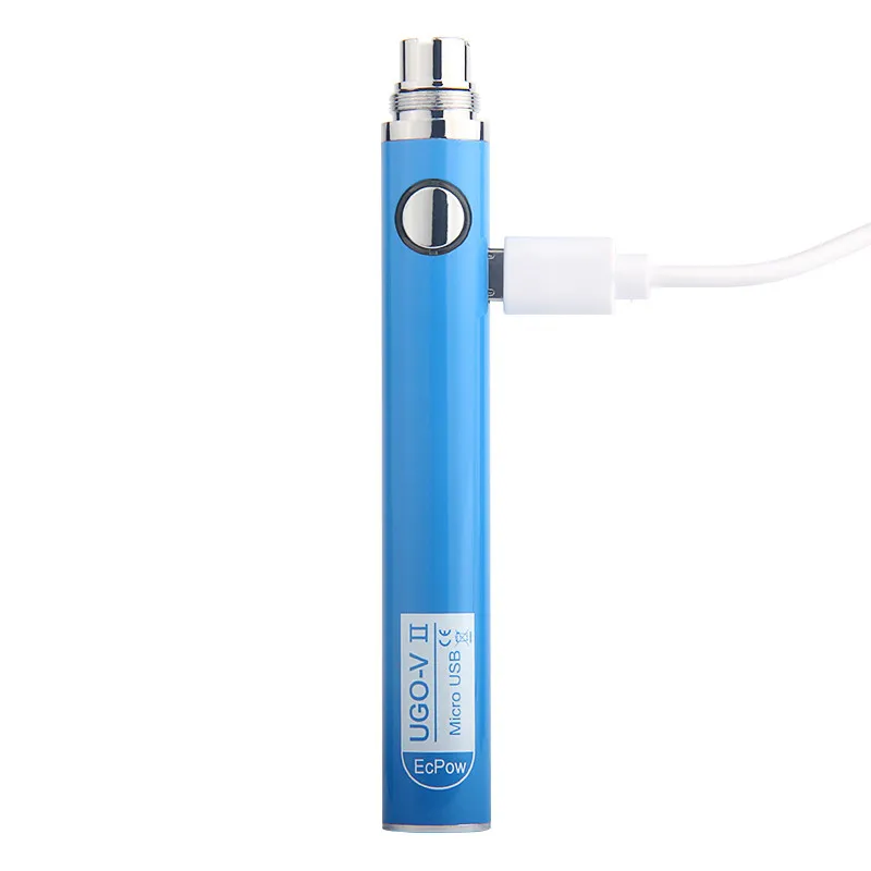 Ecpow UGO V II Vape Pen Battery Micro USB Passthorugh Charge eVod Open eGo Cartridge Batteries 650mAh 900mAh with USB Cable