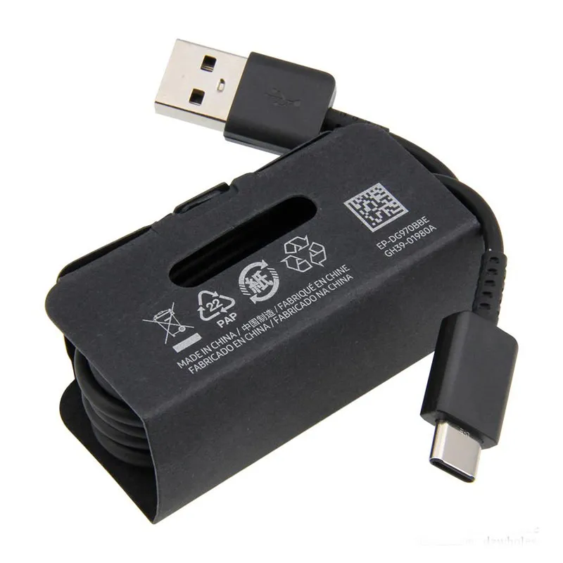 Cavi USB di tipo C 1M 3FT 2A Cavo di ricarica rapida Cavo di ricarica di tipo C per Samsung Galaxy S8 S9 S10 S20 note 8 9 10 EP-DG970BBE e telefoni Android Tablet PC