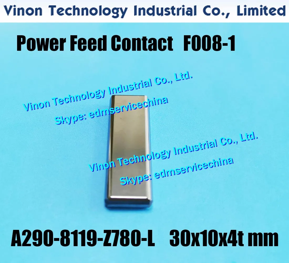 (2 STKS) A290-8119-Z780-L 30X10X4TMM Power Feed Contact F008-1 voor FANUC IE, CIA-serie machine. EDM-elektrode PIN F006-2 (30) A2908119Z780