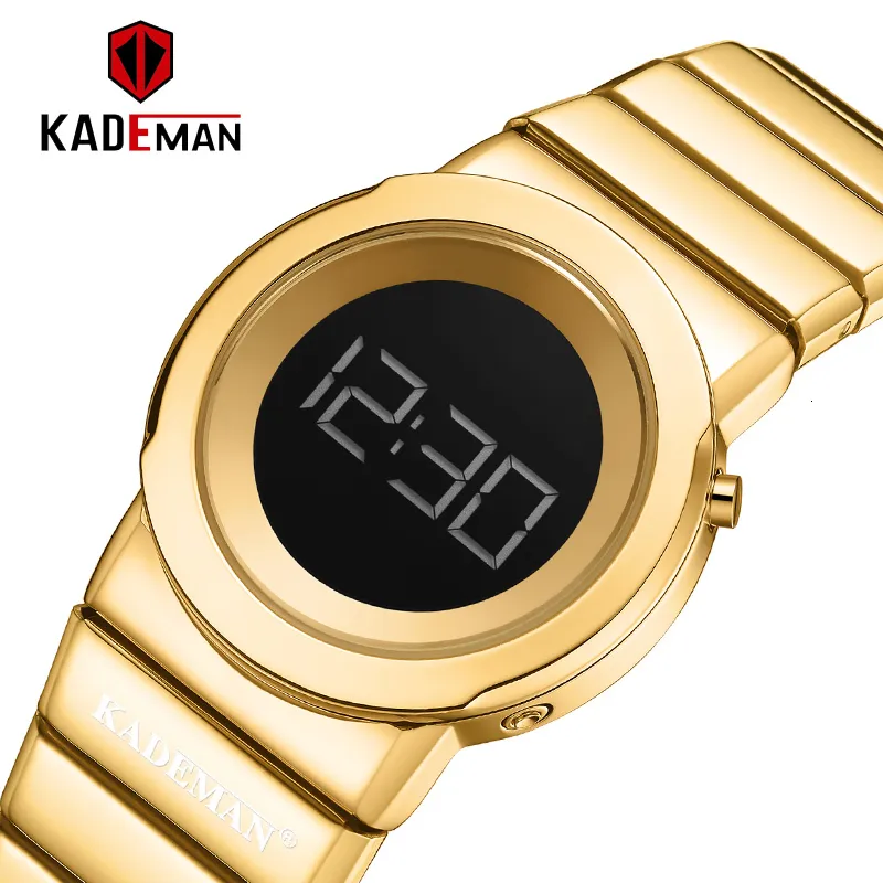 Aço Inoxidável Assista Vestido Mulheres Moda Digital Relógios Golden Lady relógio de pulso à prova d'água simples Girl Clock Relógio Feminino