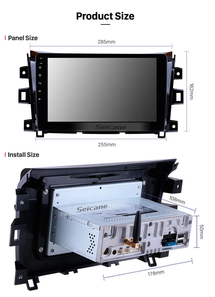 10.1" Touchscreen Android 9.0 Car Stereo GPS Navigation for 2011-2016 NISSAN NAVARA with Bluetooth USB WIFI support SWC 1080P