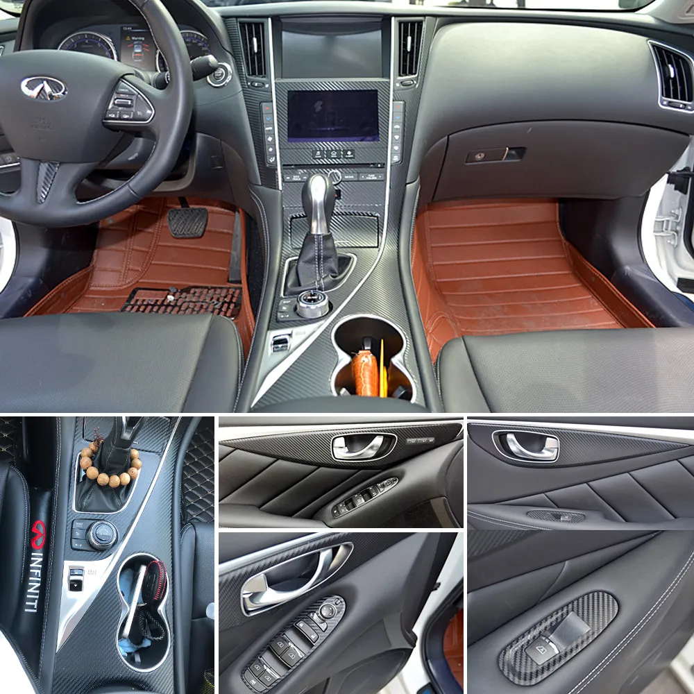 Carbon Fiber Car Interior Door Handle Stickers 3D/5D Design
