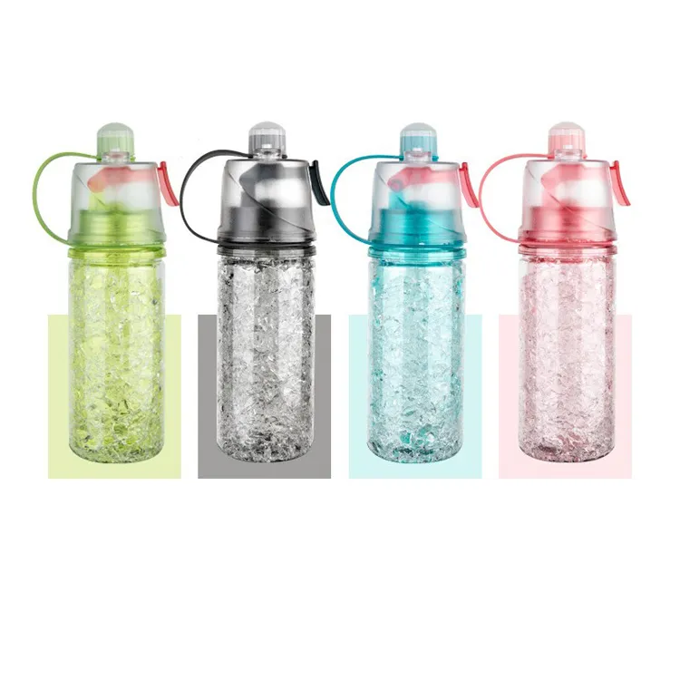 4 couleurs BPA GRATUIT TRITAIN SPORT BOUTEILLE D'EAU DE VOYAGE DE VOYAGE JOGUMENT PORTABLE PORTABLE DE REFROIDISSION DE COUVERTURE DE SPRAY