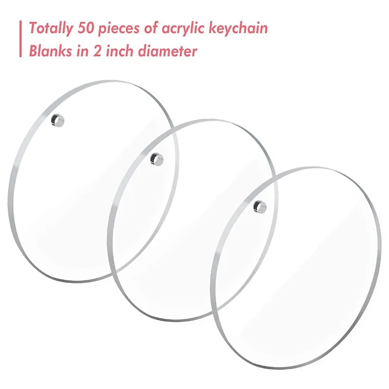 50 Clear Acrylic Circle Discs For DIY Blank Acrylic Keychains Crafting  Vinyl And AcAcrylic Blanks From Henryr, $16.62