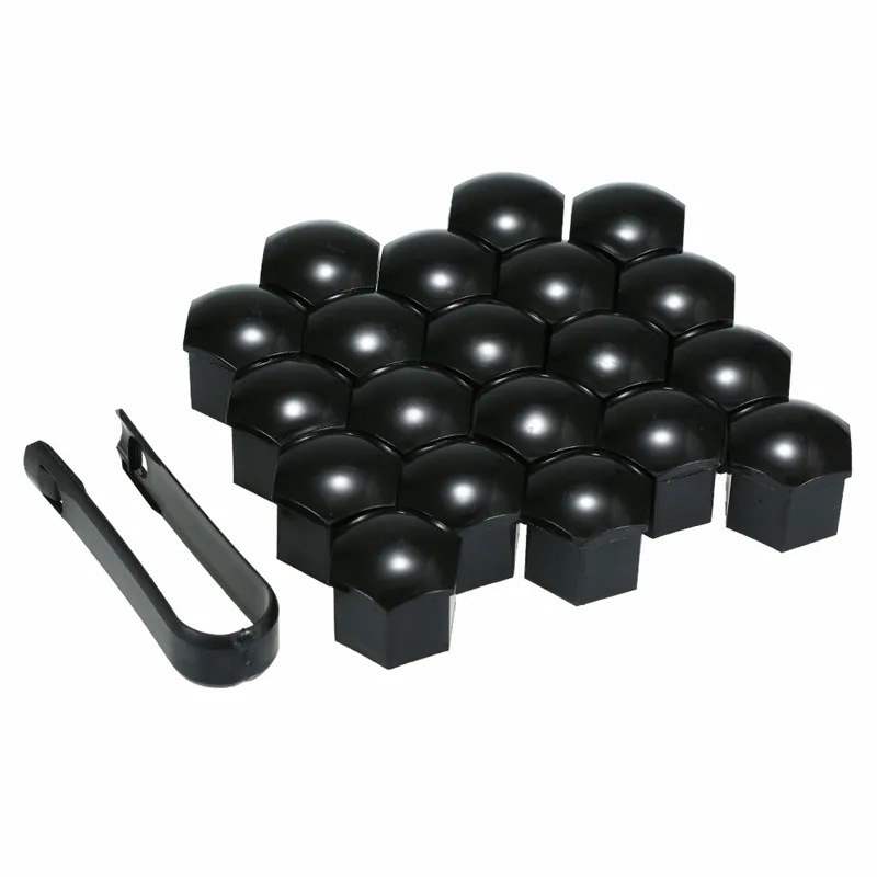 Cache-boulons, pour boulons de roue 17mm, jeu de 20 noir brillant