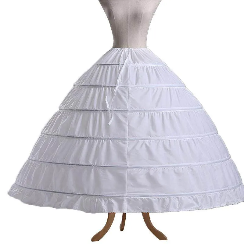 6 Hoops Petticoat Jupon Tarlatan Crinoline Underskirt Slips maken jurk gezwollen kweeper bruids debutante baljurk accessoires