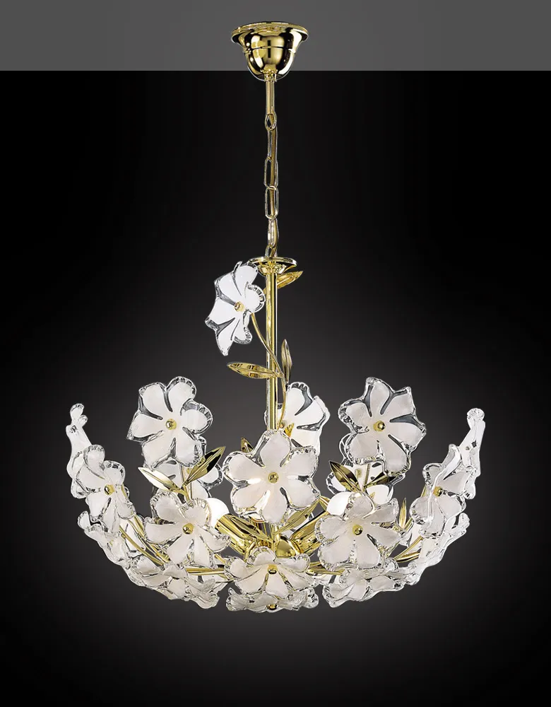 アクリル梅の花 LED 天井シャンデリア クリスタルフラワーダイニング