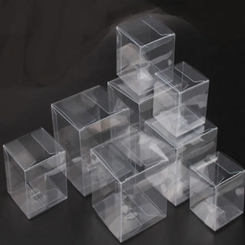 Gift Wrap Square Plastic Transparent Packaging Boxes 15 Sizes Small