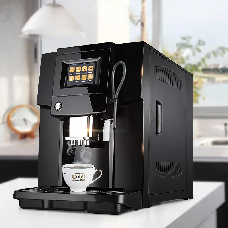 Сенсорный коммерческий полностью автоматический кофемашина ЖК-машина Espresso Coffee Machine Coffe Matermer 19 бар Cappuccino Maker 220V 1250W