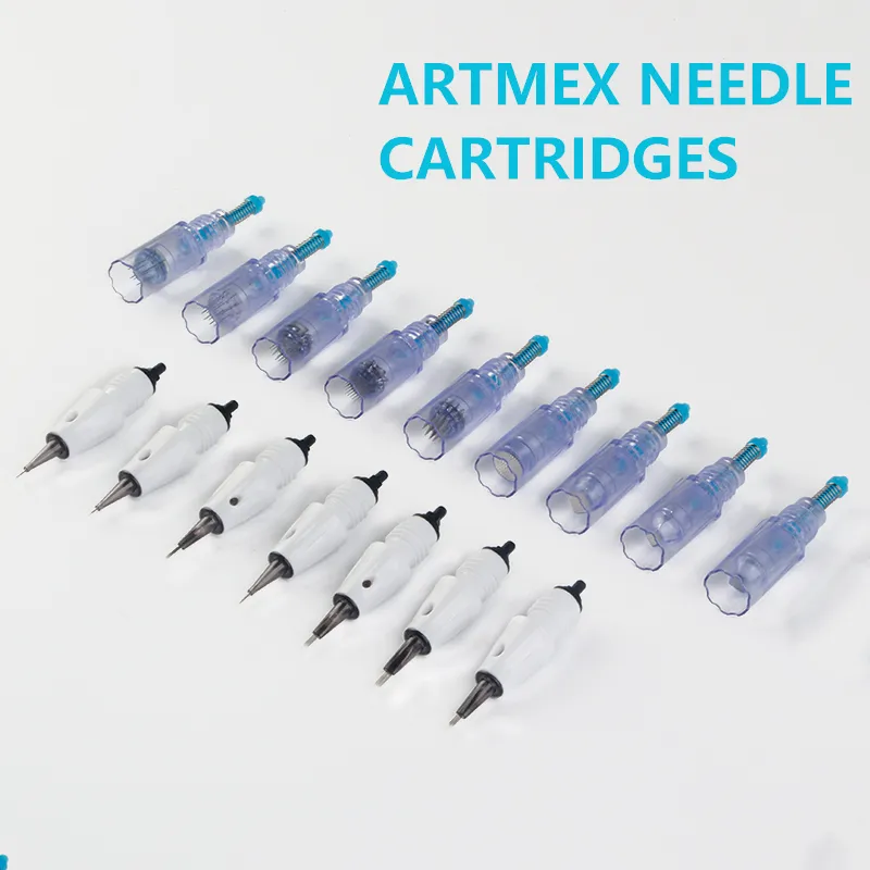 20PCS ArtMex v6 ​​v8 v9 v11 ersättning permanent smink nålarpatroner tips pmu mts system tatuering nål kropp konst derma penna