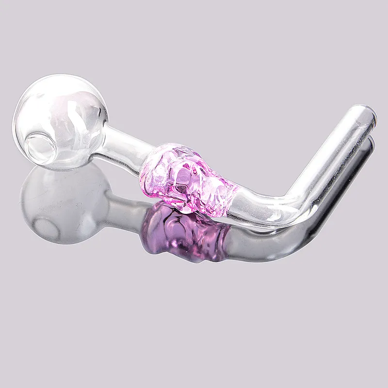 Toptan Pyrex Cam Yağ Brülör Borular Bongs Rastgele Renk Gemi Shisha Nargile Su Boruları Mini Handpipes