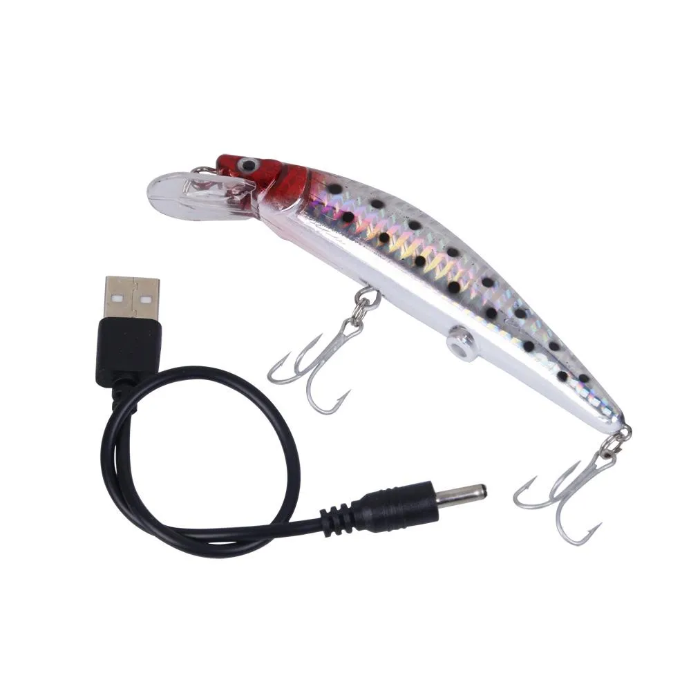 Robotic Swimming Lures Fishing Auto Electric Lure Bait Wobblers For Swimbait USB Rechargeable Flashing LED light