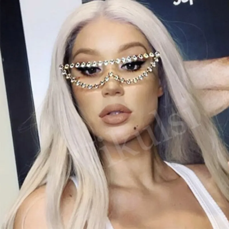 Trendy Womens Cat Eye Sunglasses - Bling Crystal, Alloy  display picture 1