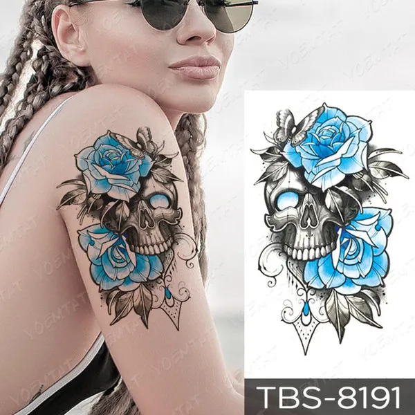 Impermeável Tatuagem Temporária Etiqueta Borboleta Lotus Lace Henna Flor  Flash Tatto Mulheres Homens Pintados À Mão Body Art Falso Tatuagens