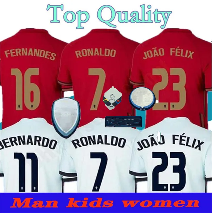 20 21 RONALDO soccer jerseys JOAO FELIX NEVES BERNARDO CANCELO RUBEN away white 16 17 22 23 national team Adult+ Kids kit football shirt